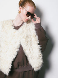 【AMOMMA】Ecru real fur vest ＜大阪先行発売＞