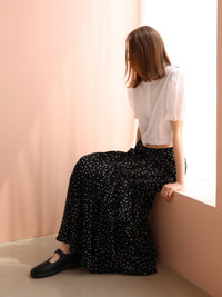[ sample sale ] dot washer shirring skirt