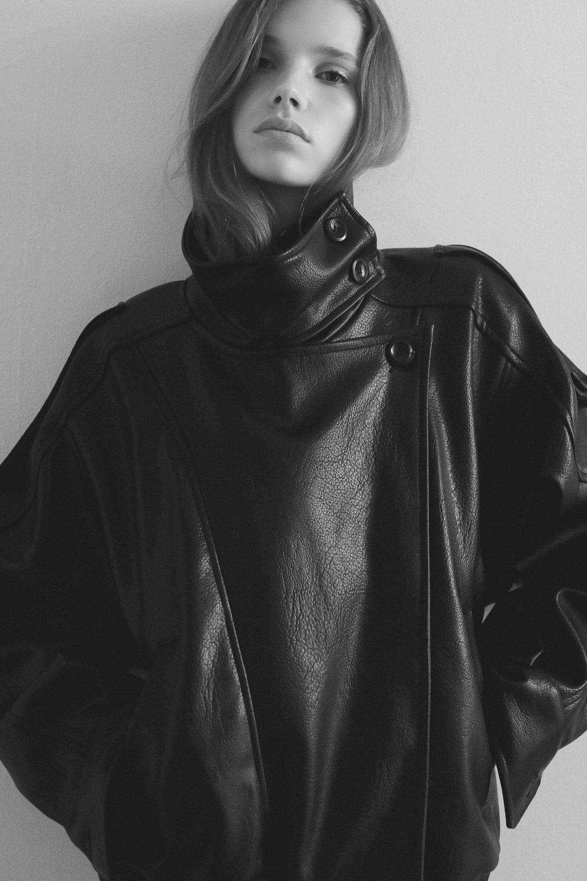 【NOWNS】Vice | Oversized leather jacket