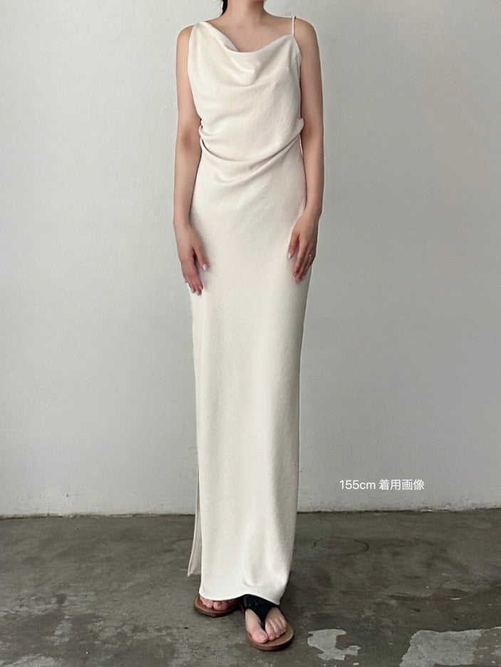 Asymmetric drape camisole dress