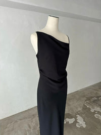 Asymmetric drape camisole dress