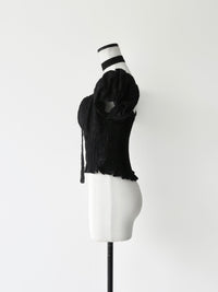 tie puff blouse