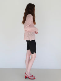 pink rib knit