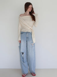 【SAMPLE SALE / miies miim】off shoulder drape tops
