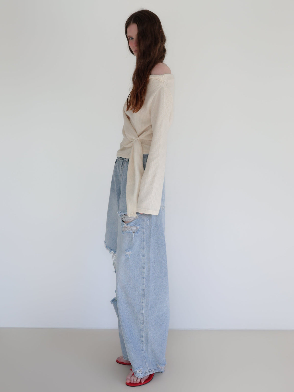 【SAMPLE SALE / miies miim】off shoulder drape tops