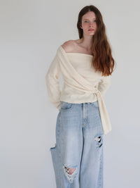【SAMPLE SALE / miies miim】off shoulder drape tops