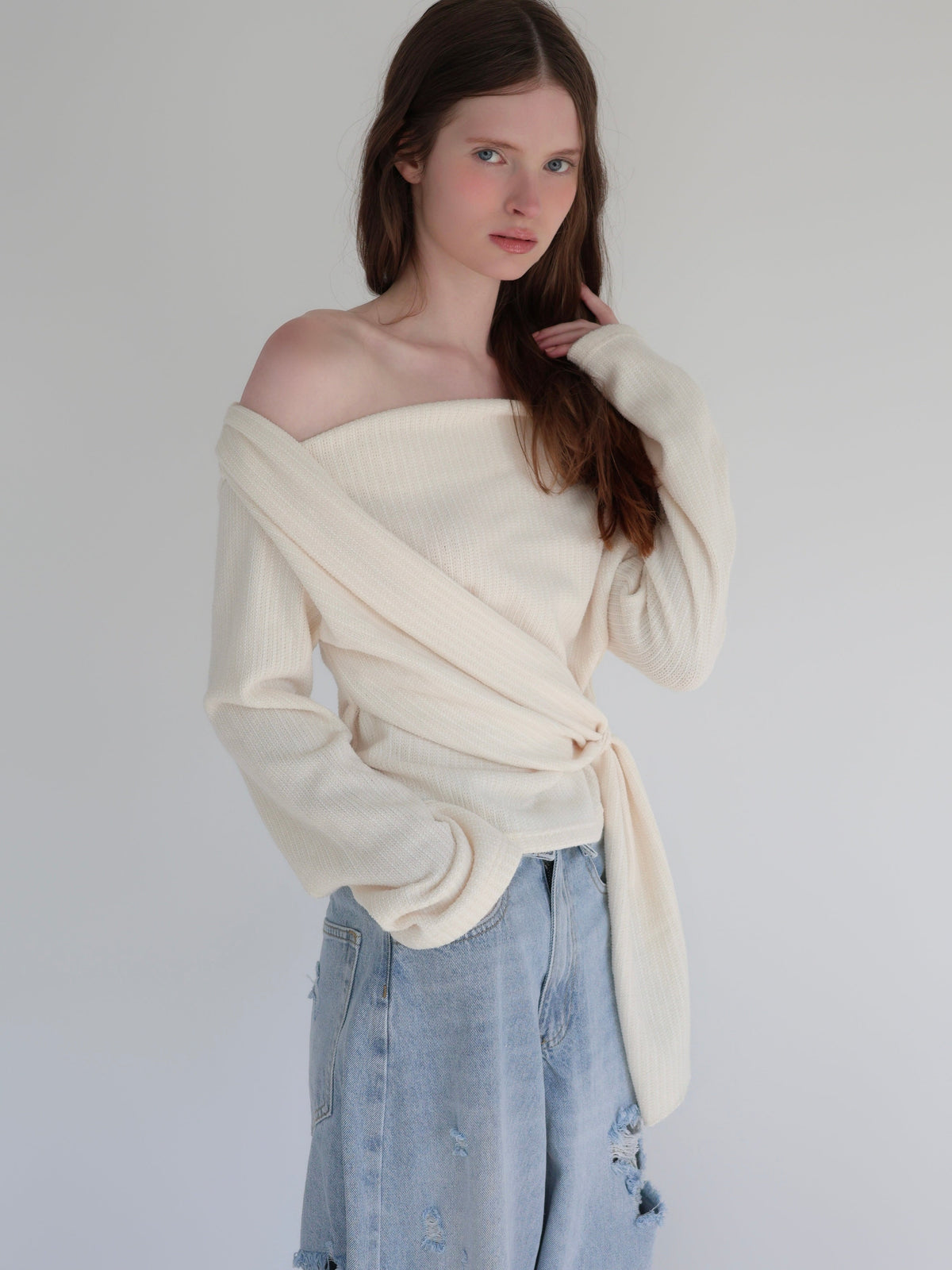 【SAMPLE SALE / miies miim】off shoulder drape tops