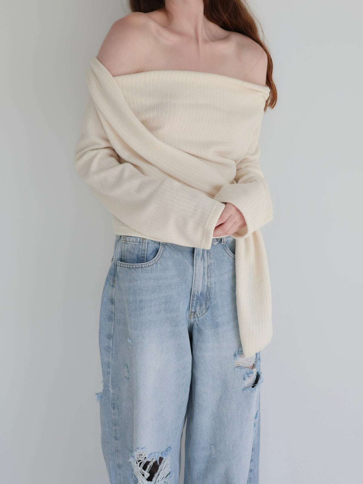 【SAMPLE SALE / miies miim】off shoulder drape tops