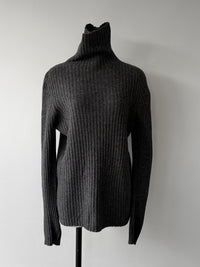 【AMOMMA】WOOL LAME RIB TURTLE KNIT