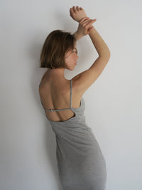 BACK OPEN RIB CAMI DRESS