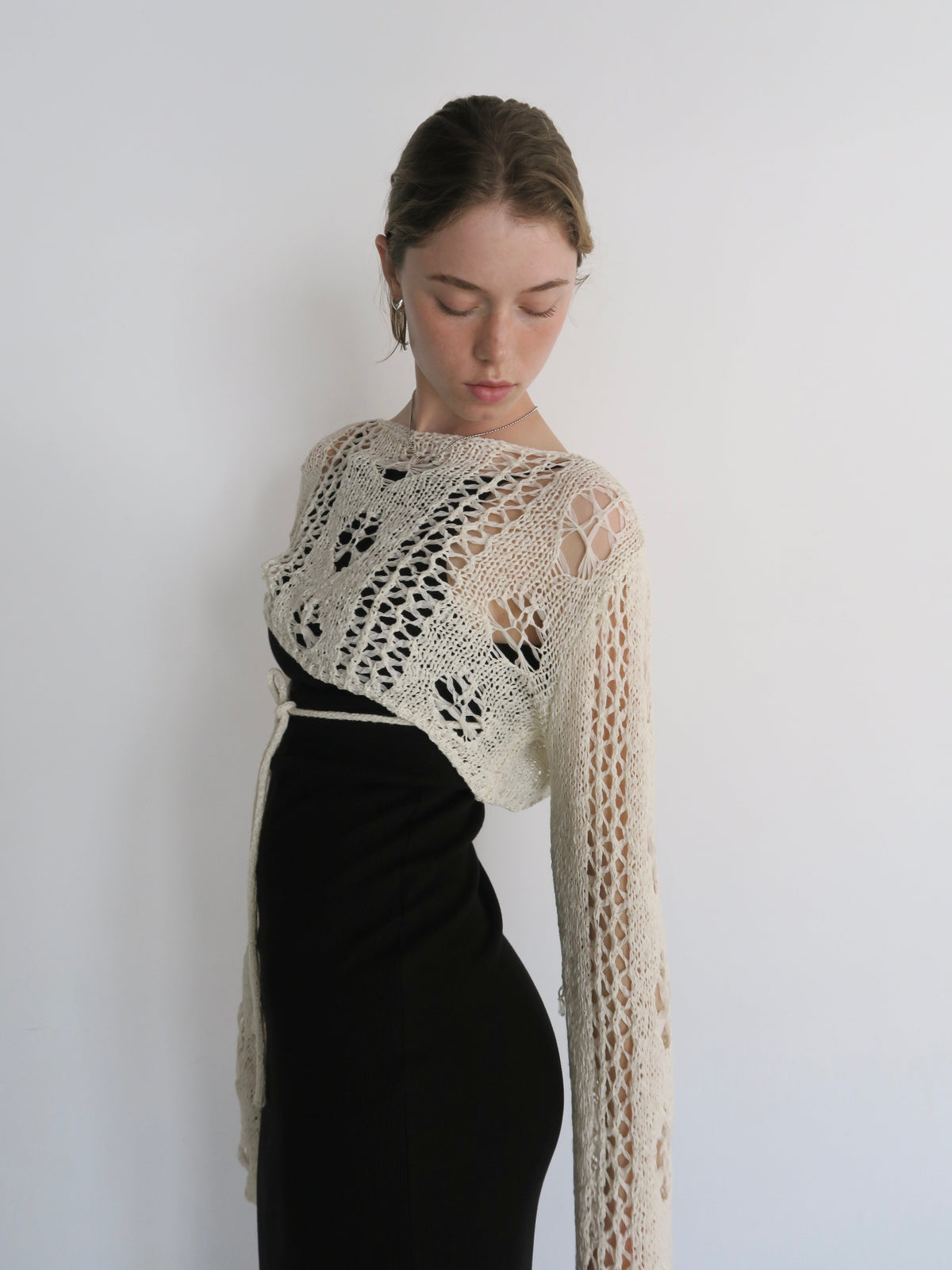 BACK OPEN RIB CAMI DRESS