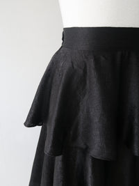 satin frilly tiered long skirt