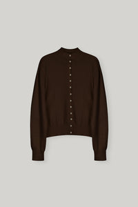 【ELBORN】Armelle High-neck Wool Cardigan