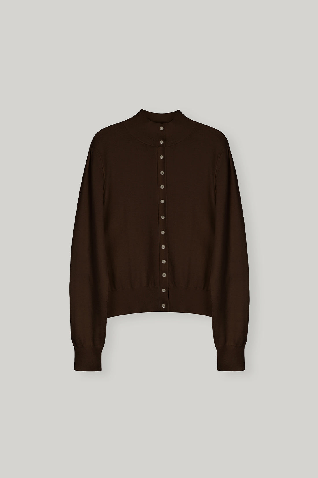 【ELBORN】Armelle High-neck Wool Cardigan