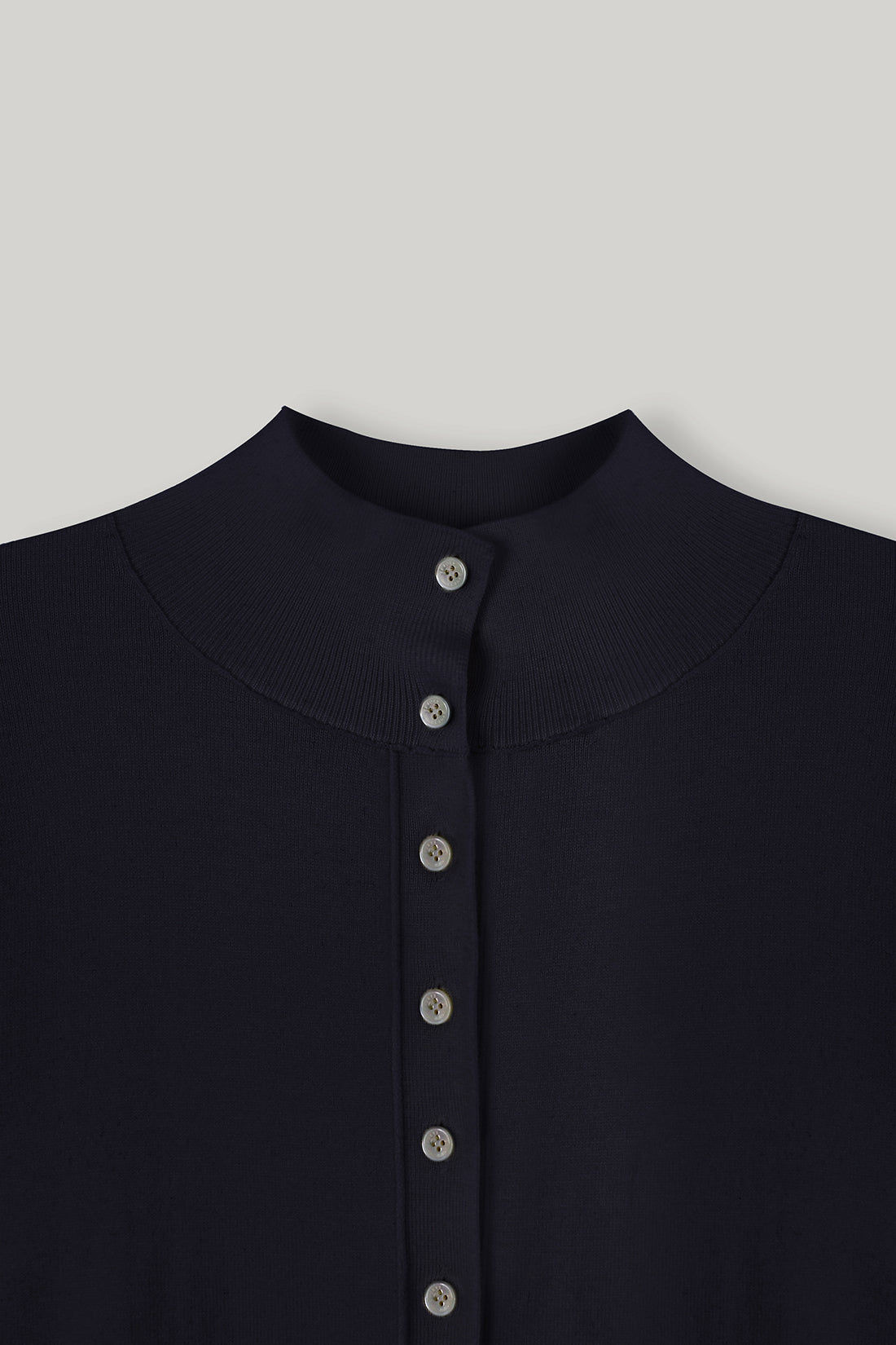 【ELBORN】Armelle High-neck Wool Cardigan