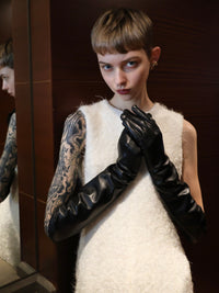 【AMOMMA】TOUCH SCREEN SHEEP LEATHER LONG GLOVES
