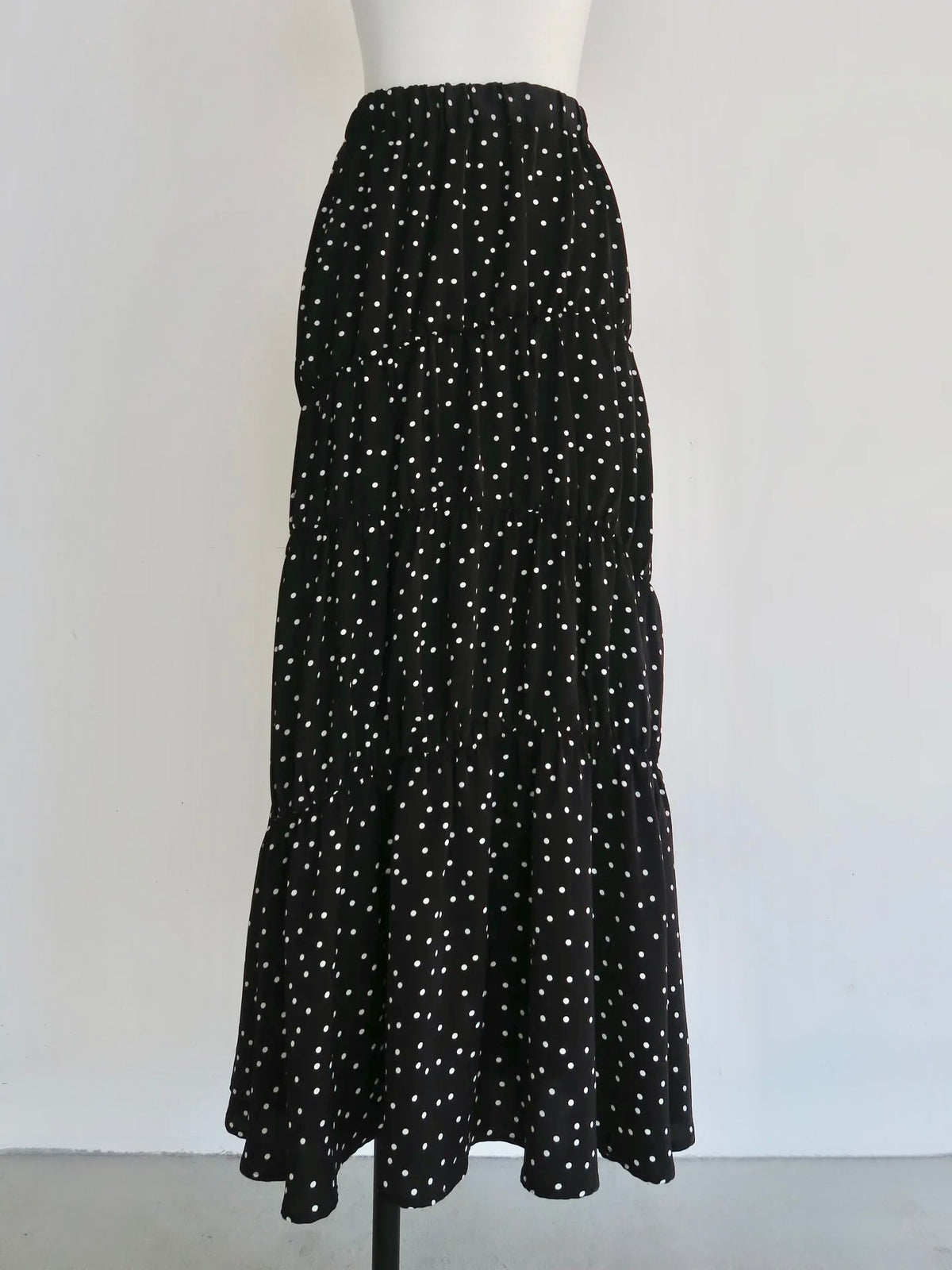 [ sample sale ] dot washer shirring skirt
