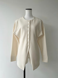 【SAMPLE SALE / célon】 flare line button set-up (ivory)