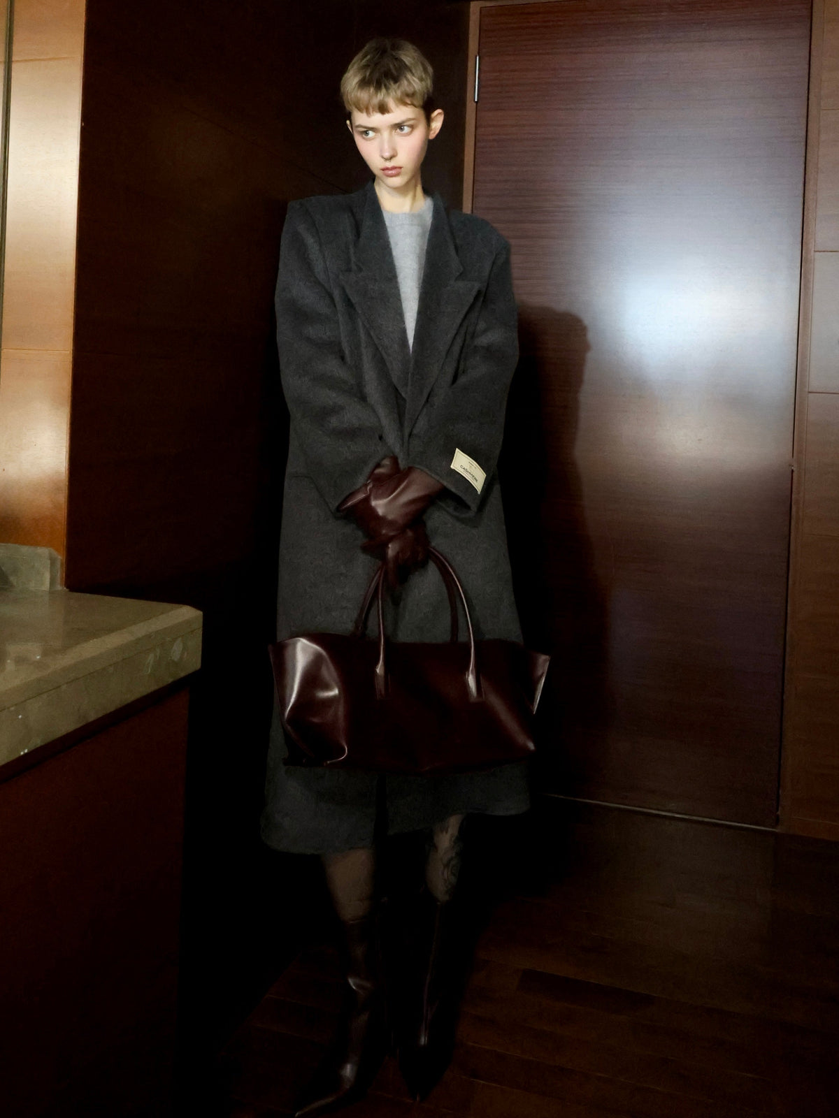 【AMOMMA】CASHMERE PADDED LONG COAT