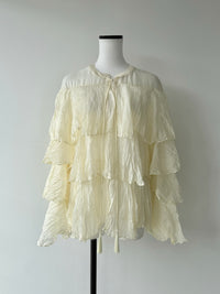 【SAMPLE SALE / célon】layered ruffle tie blouse