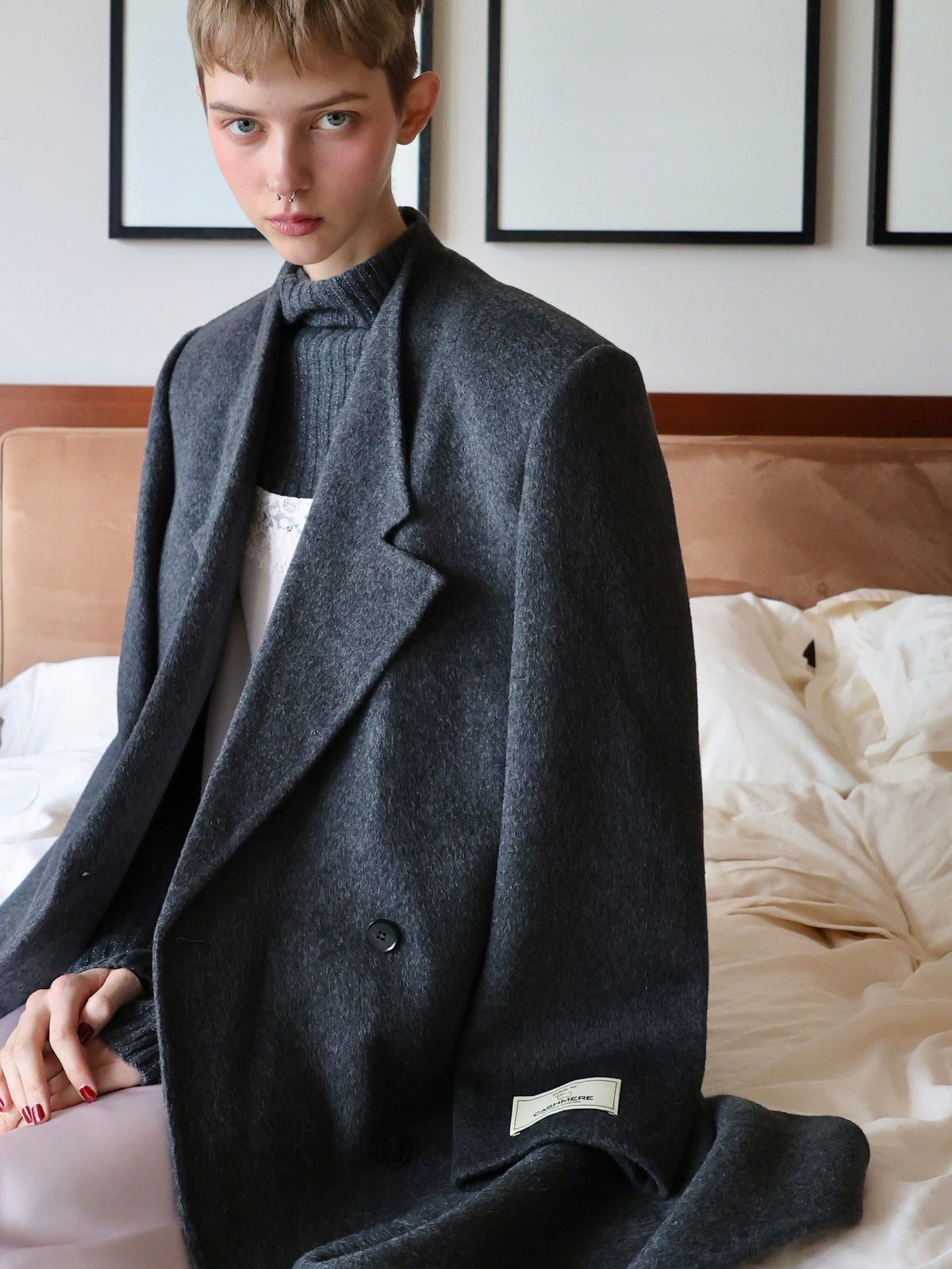 【AMOMMA】CASHMERE PADDED LONG COAT