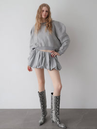 【AMOMMA】PUFF SLEEVE SWEAT - 起毛なし -