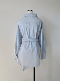Waist-Tie Cotton Shirt