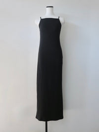 BACK OPEN RIB CAMI DRESS