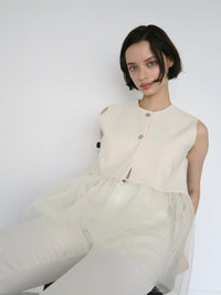 【SAMPLE SALE / swanë】 tulle switching open tunic