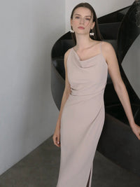 Asymmetric drape camisole dress
