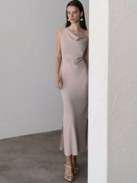 Asymmetric drape camisole dress