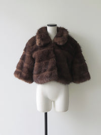 【célon】fur crop jacket