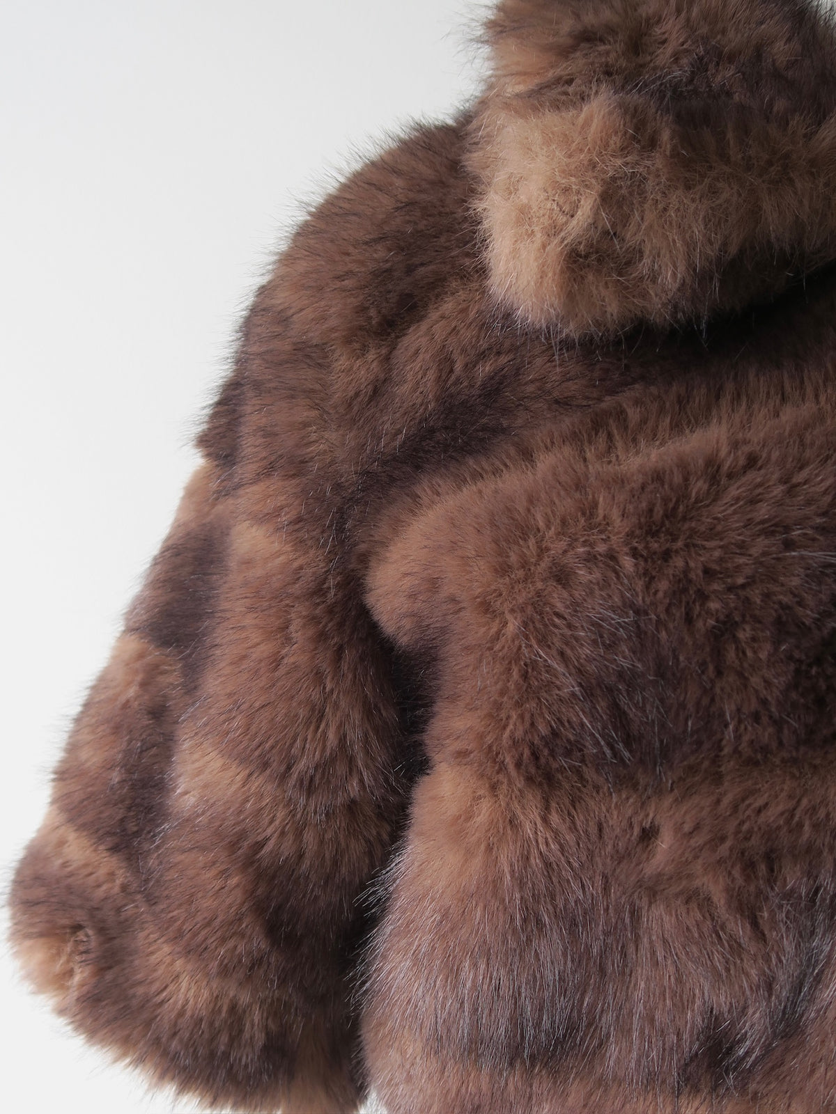 【célon】fur crop jacket
