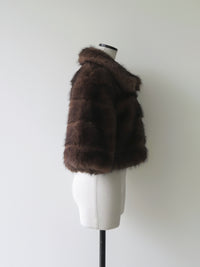 【célon】fur crop jacket