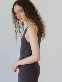 ウールボートネックニットワンピース