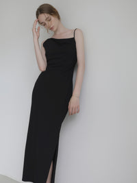 Asymmetric drape camisole dress