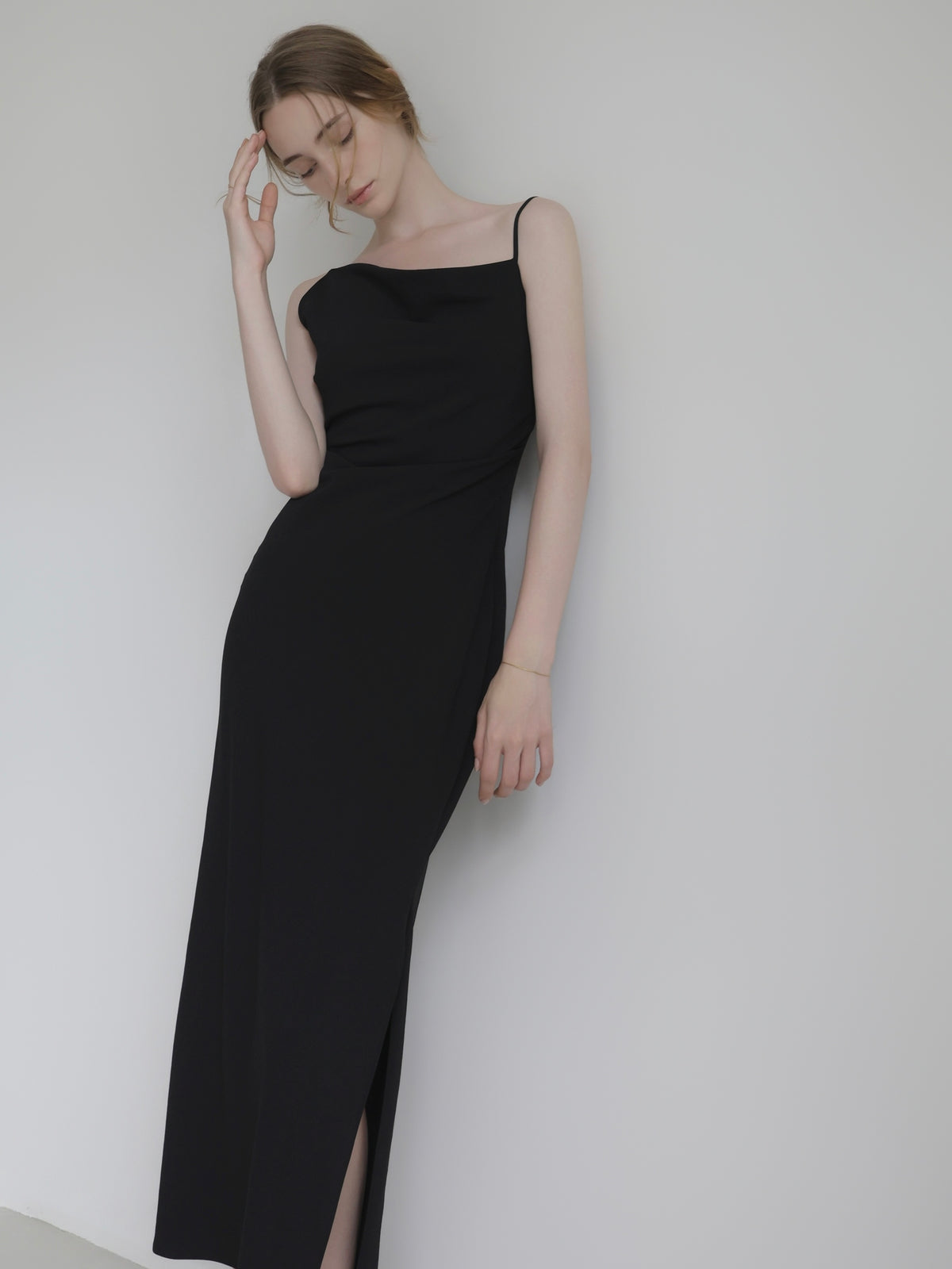 Asymmetric drape camisole dress