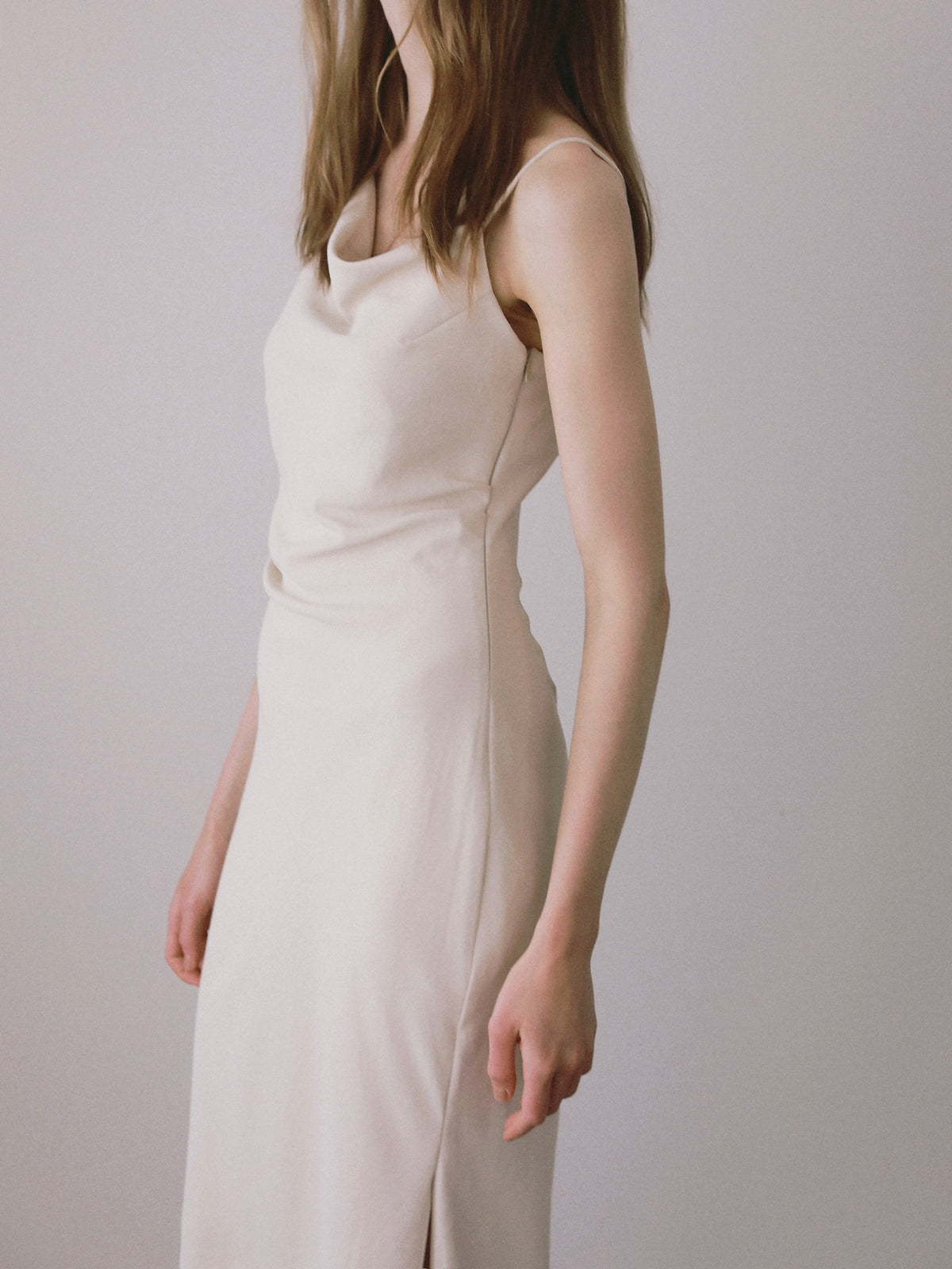 Asymmetric drape camisole dress