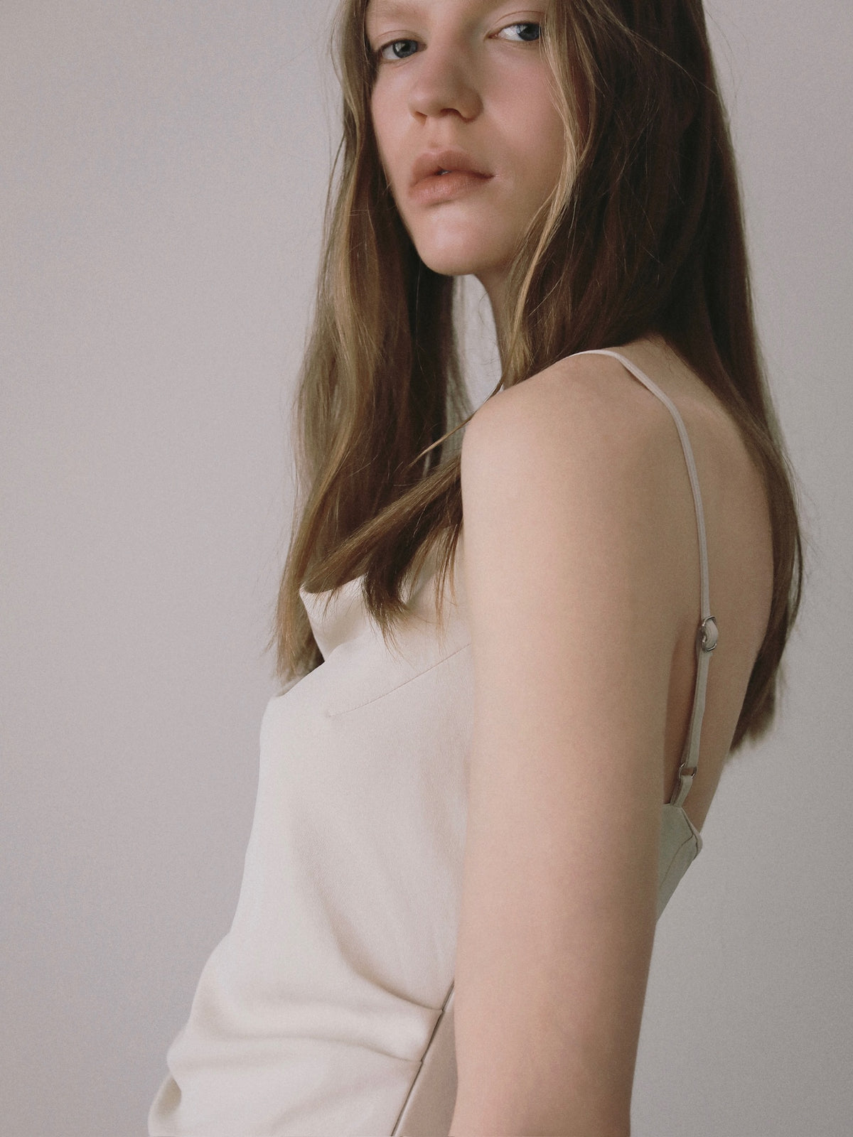 Asymmetric drape camisole dress