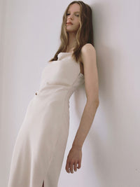 Asymmetric drape camisole dress