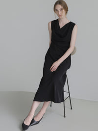 elegant drape maxi dress
