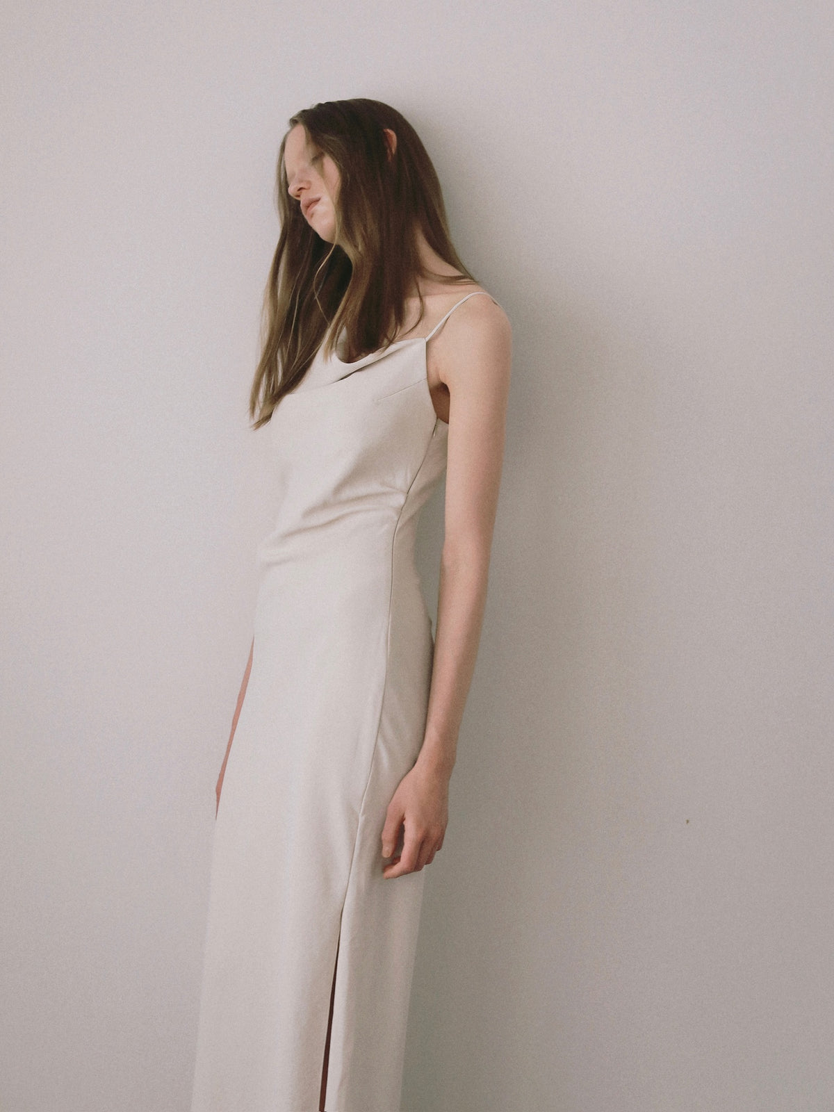 Asymmetric drape camisole dress