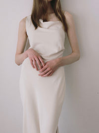 Asymmetric drape camisole dress