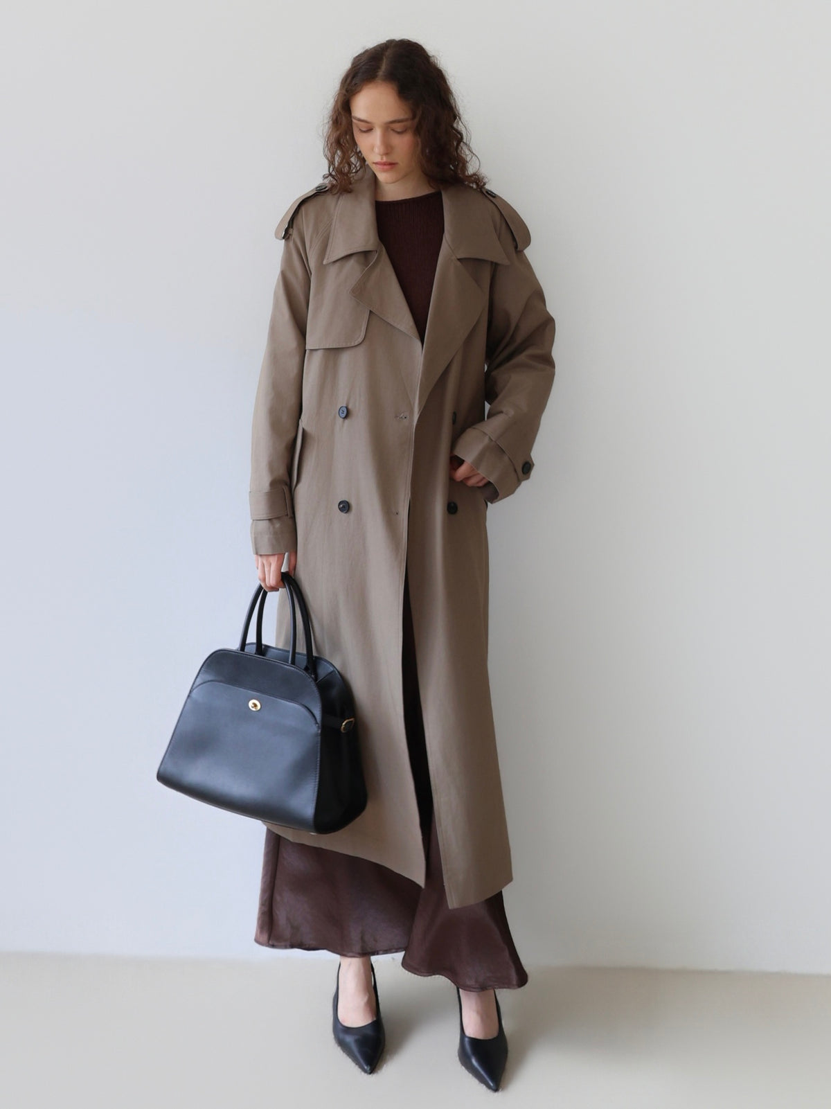 Moca long trench coat