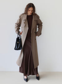 Moca long trench coat