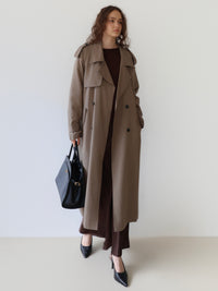 Moca long trench coat