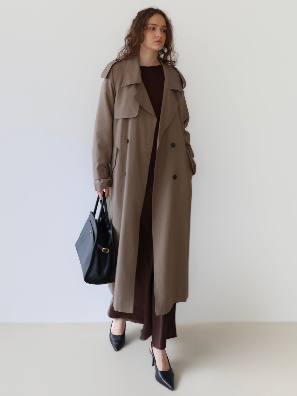Moca long trench coat