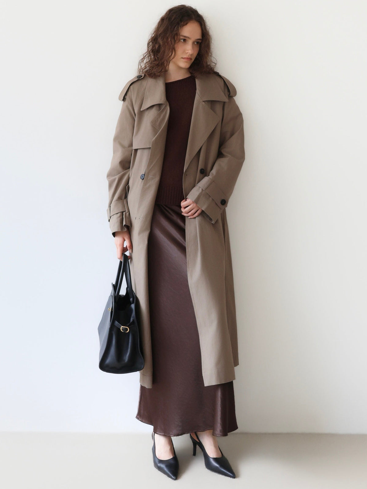 Moca long trench coat