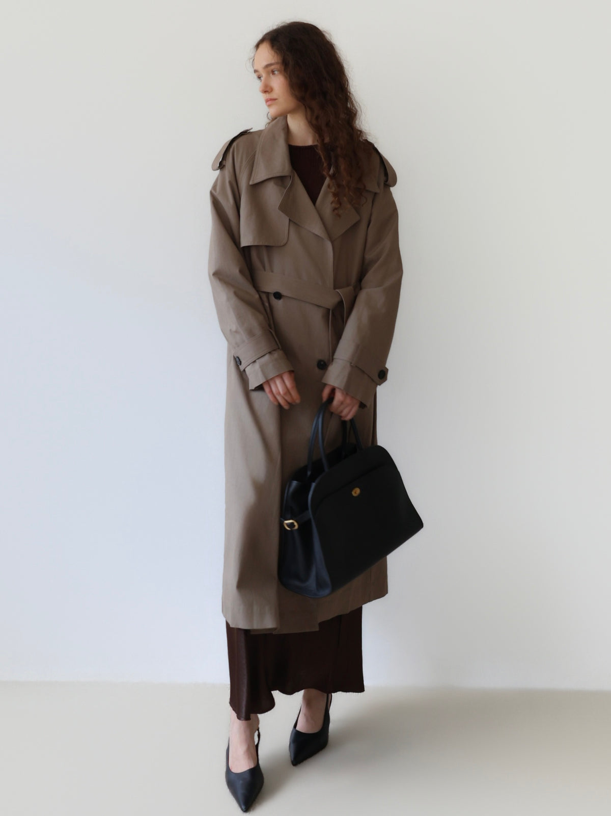 Moca long trench coat