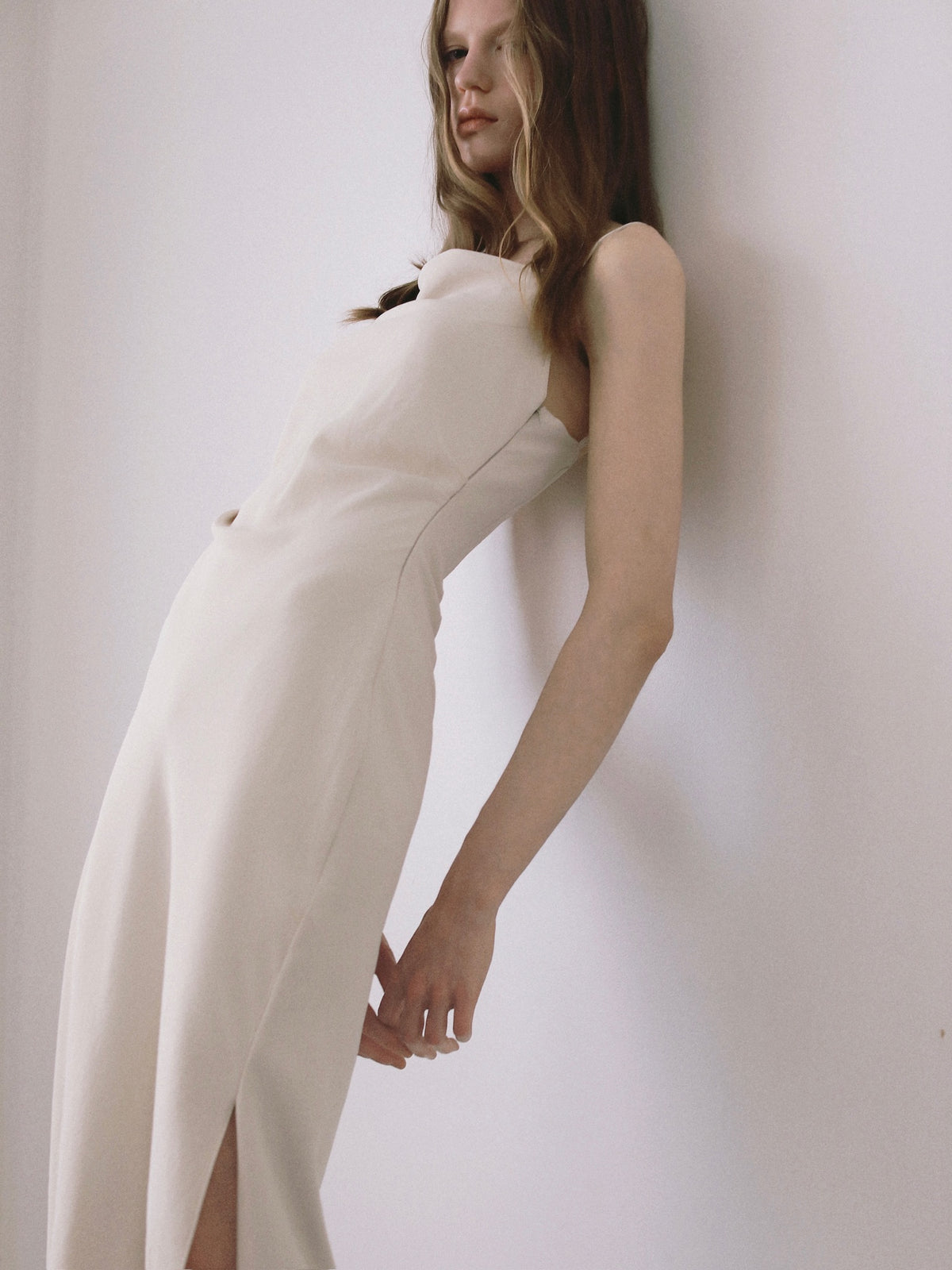 Asymmetric drape camisole dress